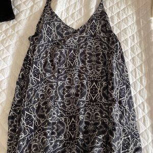 Blue and white floral tank top